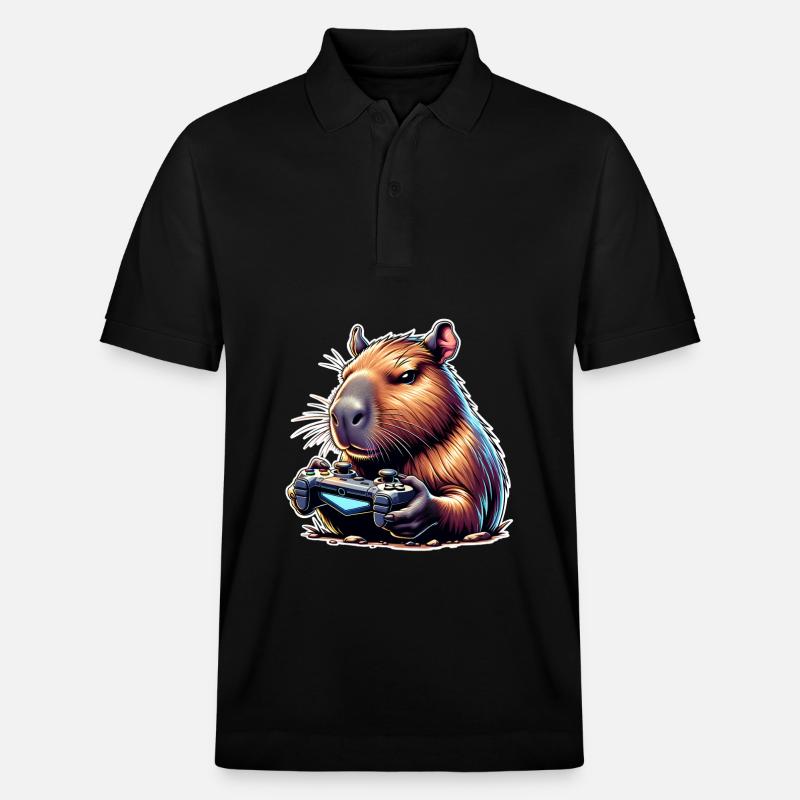 Capybara Gaming - Stanley/Stella Unisex Bio-Poloshirt PREPSTER - Schwarz