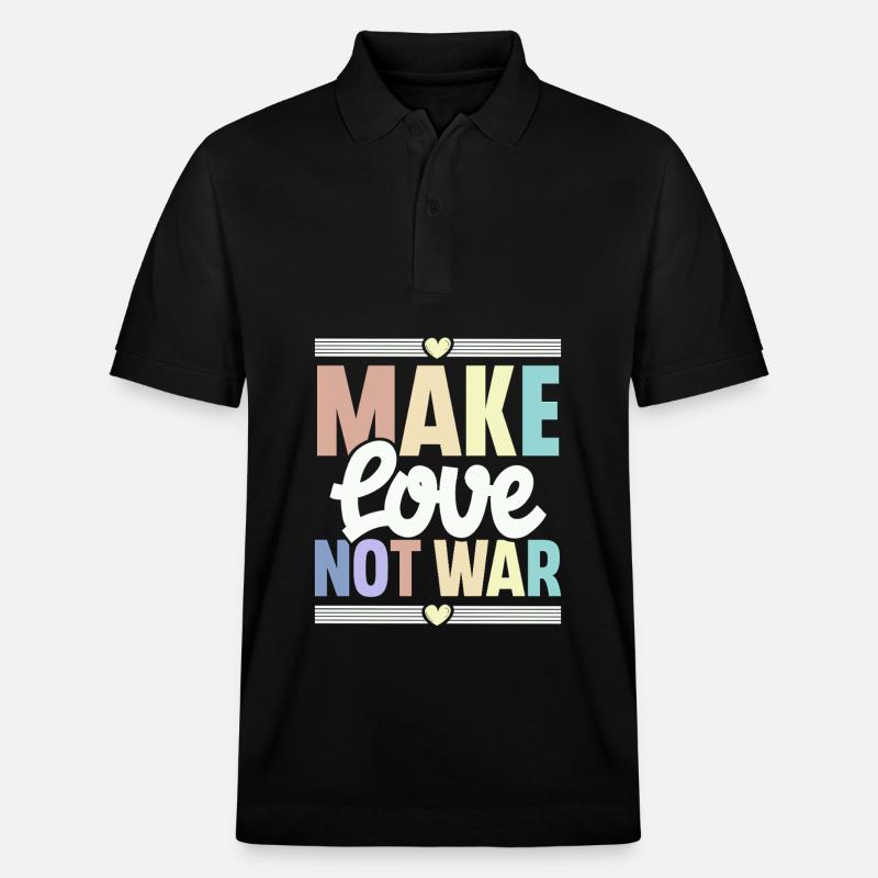 Make Love Not War - Stanley/Stella Unisex Bio-Poloshirt PREPSTER - Schwarz