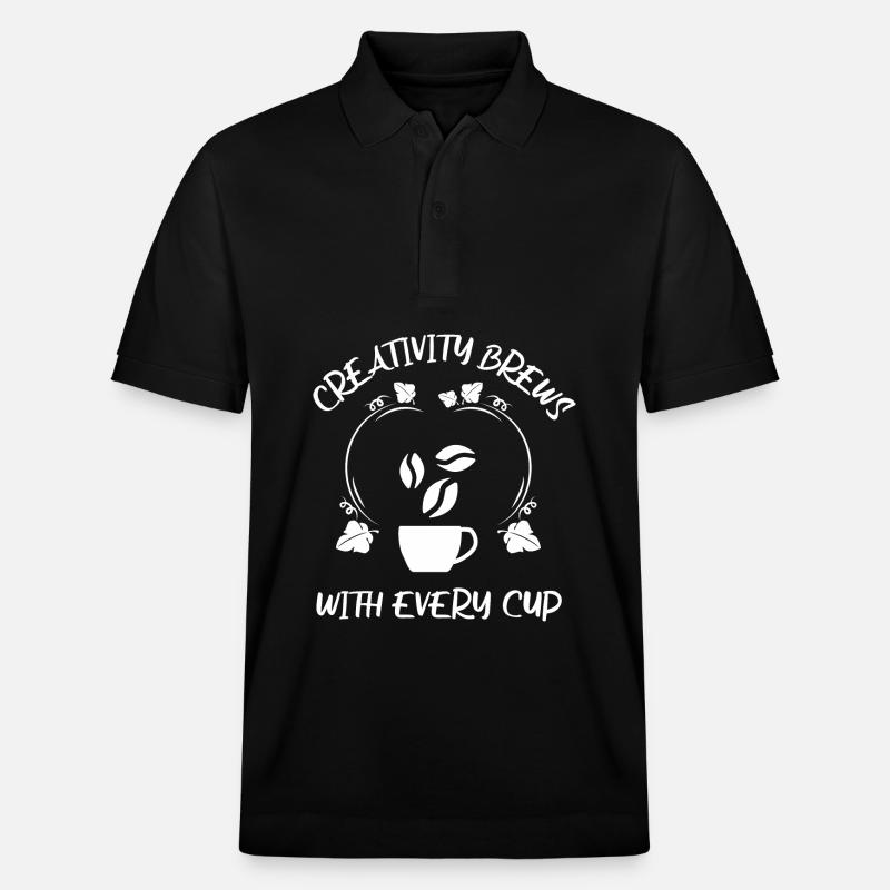 Café Espresso Café - Polo PREPSTER bio Stanley/Stella Unisexe - noir