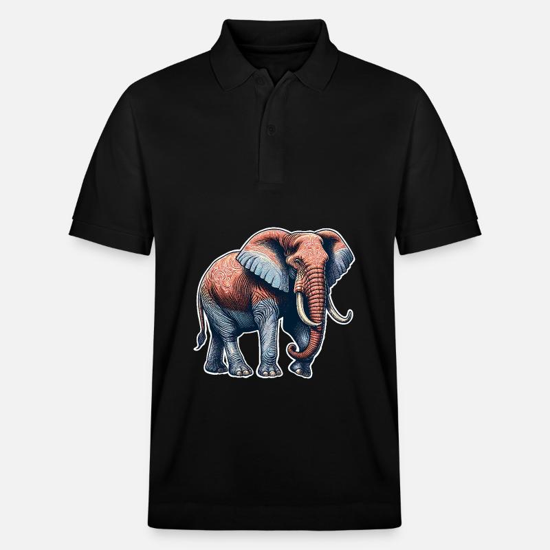 Elefant - Stanley/Stella Unisex Bio-Poloshirt PREPSTER - Schwarz