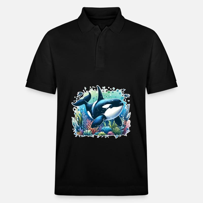 Orca Schwertwal - Stanley/Stella Unisex Bio-Poloshirt PREPSTER - Schwarz
