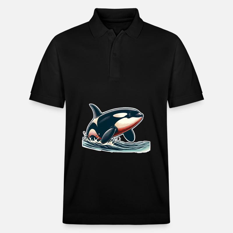 Orca Schwertwal - Stanley/Stella Unisex Bio-Poloshirt PREPSTER - Schwarz