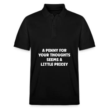 Penny Pour vos pensées Sarcastique Ironique - Polo PREPSTER bio Stanley/Stella Unisexe - noir - Devant - Roxy (174cm) & Andy (188cm)