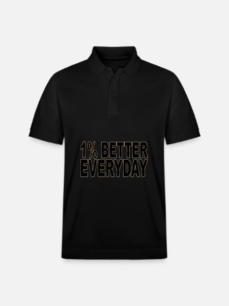 1% better every day - Stanley/Stella Unisex Organic Polo Shirt PREPSTER - black