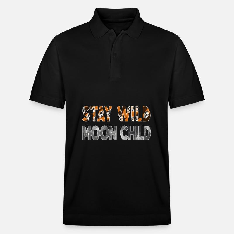 Restez sauvage Moonchild - Polo PREPSTER bio Stanley/Stella Unisexe - noir