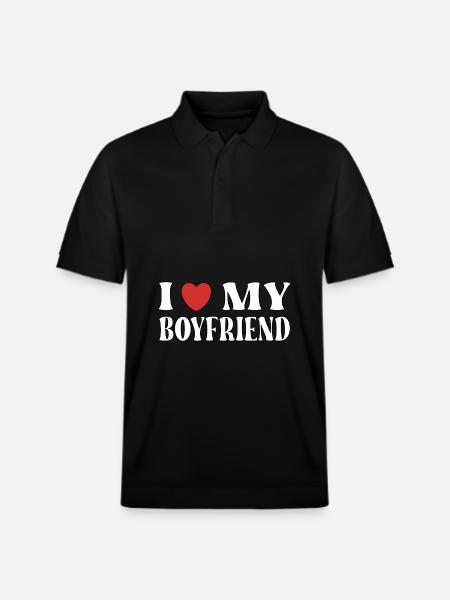 I love my boyfriend - Stanley/Stella Unisex Organic Polo Shirt PREPSTER - black