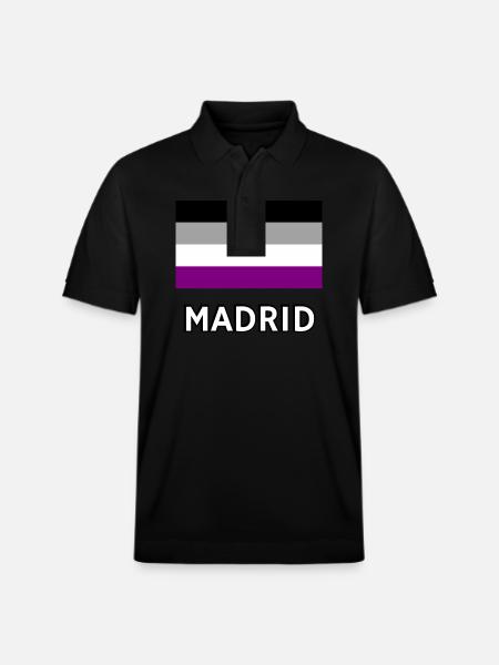 Asexuality Pride Flag Madrid - Stanley/Stella Unisex Organic Polo Shirt PREPSTER - black