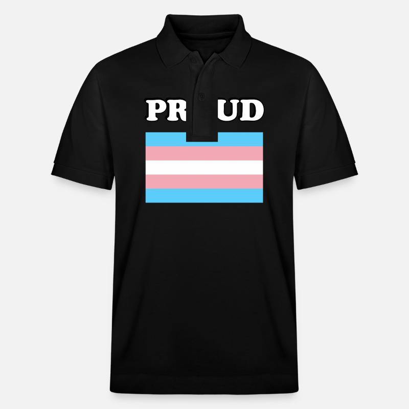 Trans Pride Transpride Flagge - Stanley/Stella Unisex Bio-Poloshirt PREPSTER - Schwarz