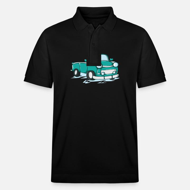 Auto Trabi as a comic - Stanley/Stella Unisex Organic Polo Shirt PREPSTER - black