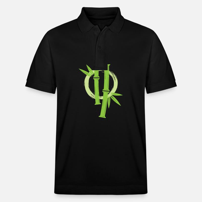 Cercle japonais Enso en bambou - Polo PREPSTER bio Stanley/Stella Unisexe - noir