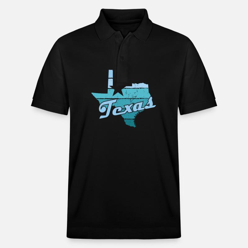 Texas Amerikanischer Staat - Stanley/Stella Unisex Bio-Poloshirt PREPSTER - Schwarz