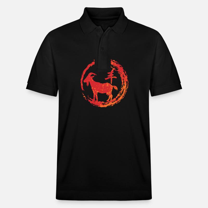 Zodiaque chinois de chèvre - Polo PREPSTER bio Stanley/Stella Unisexe - noir