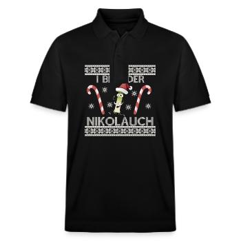 Lustiger Nikolauch – perfekt für Weihnachten - Stanley/Stella Unisex Bio-Poloshirt PREPSTER - Schwarz - Vorne - Roxy (174cm) & Andy (188cm)