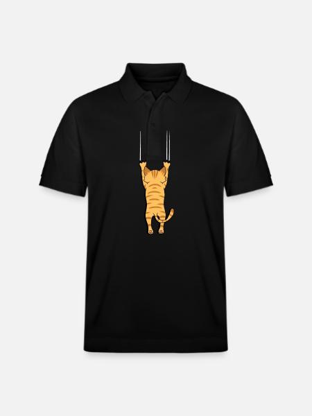 kattekatte sjove huskat vildkat barn miav - Stanley/Stella PREPSTER økologisk unisex poloshirt - sort