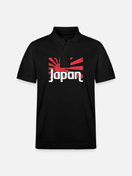 Japanin lipun nouseva aurinko - Stanley/Stella PREPSTER unisex luomupikeepaita - musta