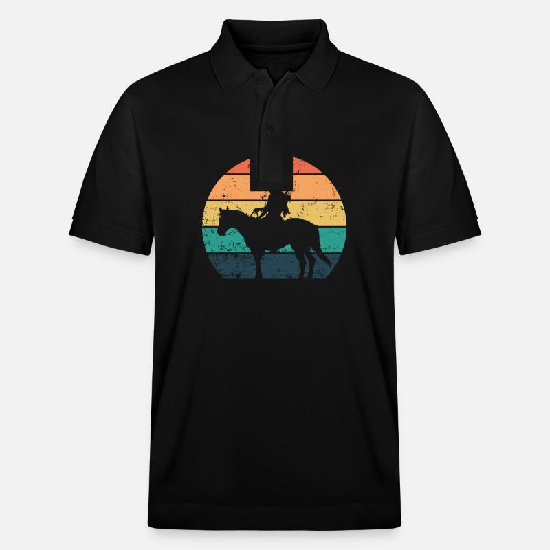 Amérindiens amérindiens à cheval - Polo PREPSTER bio Stanley/Stella Unisexe - noir