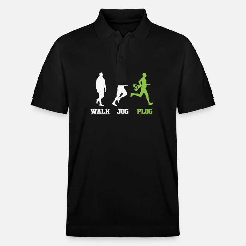 Walk Jog Plog Plogging - Stanley/Stella Unisex Bio-Poloshirt PREPSTER - Schwarz