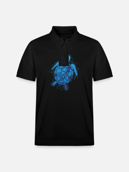 Turtles are also apnea divers - Stanley/Stella Unisex Organic Polo Shirt PREPSTER - black
