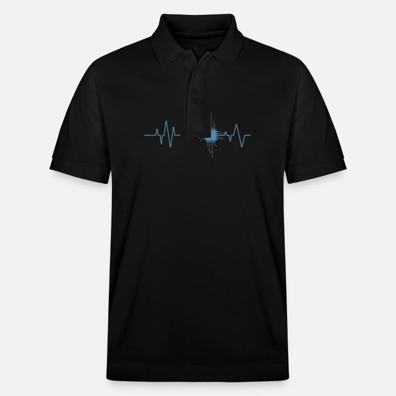 Herzschlag Chip Elektronik Beruf Technik - Stanley/Stella Unisex Bio-Poloshirt PREPSTER - Schwarz