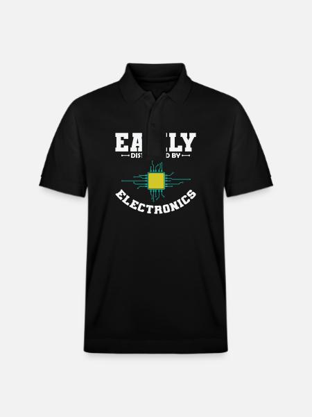 Easily Distracted By Electronics Beruf - Stanley/Stella Unisex Bio-Poloshirt PREPSTER - Schwarz