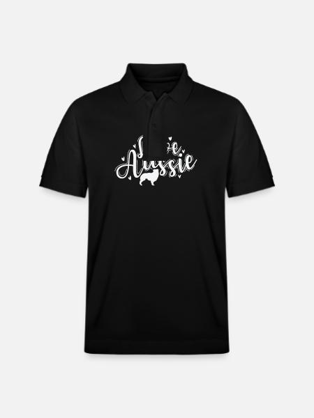 Love Aussie Australian Shepherd Dog - Stanley/Stella Unisex Organic Polo Shirt PREPSTER - black