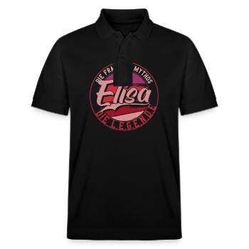 Die frau der Mythos die Legende Elisa - Stanley/Stella Unisex Bio-Poloshirt PREPSTER - Schwarz - Vorne - Roxy (174cm) & Andy (188cm)