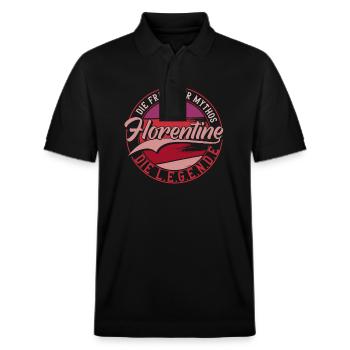 Die frau der Mythos die Legende Florentine - Stanley/Stella Unisex Bio-Poloshirt PREPSTER - Schwarz - Vorne - Roxy (174cm) & Andy (188cm)