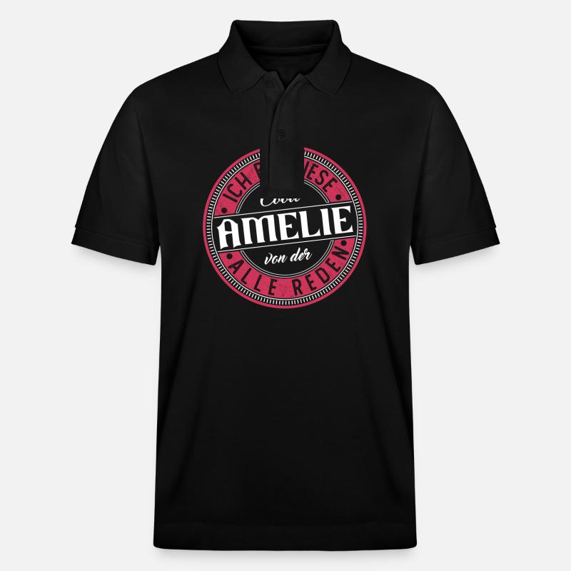 Amelie Geschenkidee Geschenk Geburtstag - Stanley/Stella Unisex Bio-Poloshirt PREPSTER - Schwarz