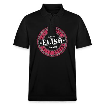Elisa Geschenkidee Geschenk Geburtstag - Stanley/Stella Unisex Bio-Poloshirt PREPSTER - Schwarz - Vorne - Roxy (174cm) & Andy (188cm)