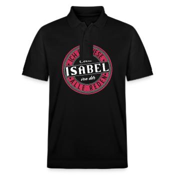 Isabel Geschenkidee Geschenk Geburtstag - Stanley/Stella Unisex Bio-Poloshirt PREPSTER - Schwarz - Vorne - Roxy (174cm) & Andy (188cm)