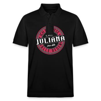 Juliana Geschenkidee Geschenk Geburtstag - Stanley/Stella Unisex Bio-Poloshirt PREPSTER - Schwarz - Vorne - Roxy (174cm) & Andy (188cm)