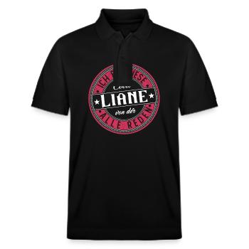 Liane Geschenkidee Geschenk Geburtstag - Stanley/Stella Unisex Bio-Poloshirt PREPSTER - Schwarz - Vorne - Roxy (174cm) & Andy (188cm)