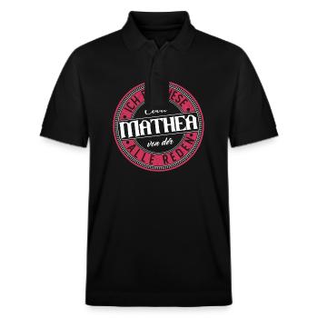 Mathea Geschenkidee Geschenk Geburtstag - Stanley/Stella Unisex Bio-Poloshirt PREPSTER - Schwarz - Vorne - Roxy (174cm) & Andy (188cm)