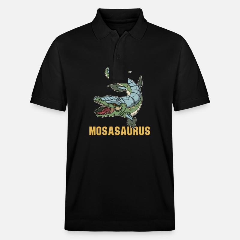 Mosasaurus Dinosaurier Kinder Schule Geschenk - Stanley/Stella Unisex Bio-Poloshirt PREPSTER - Schwarz