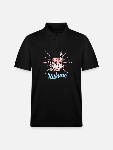 Japansk Tengu Hannya Kitsune maske - Stanley/Stella PREPSTER økologisk unisex poloshirt - sort