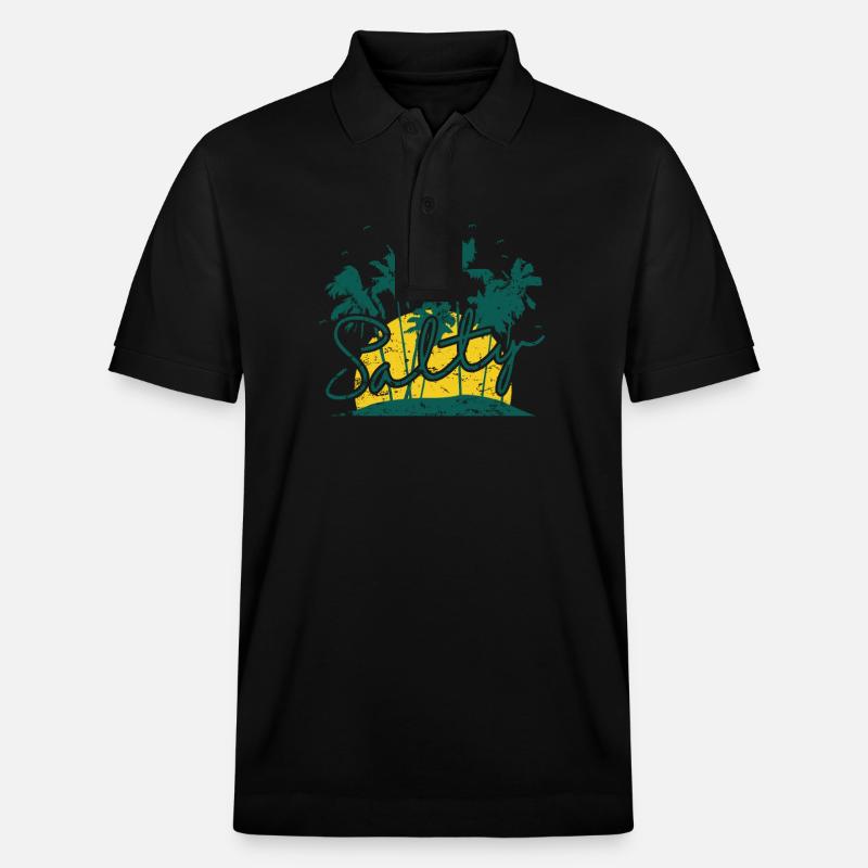Salty Palm Tree Holiday Beach - Polo PREPSTER bio Stanley/Stella Unisexe - noir