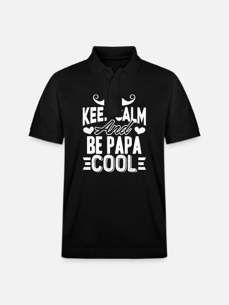 Father's Day Be Papa Cool - Stanley/Stella Unisex Organic Polo Shirt PREPSTER - black