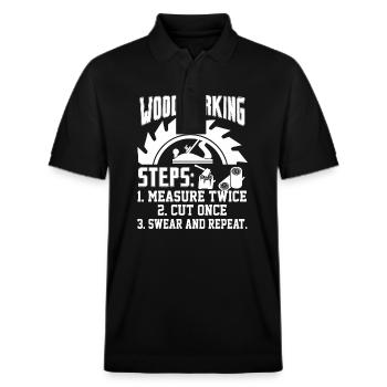 Woodworking Woodworking Steps - Stanley/Stella Unisex Organic Polo Shirt PREPSTER - black - Front - Roxy (174cm) & Andy (188cm)
