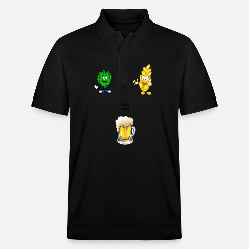 Gerste und Hopfen Bier - Stanley/Stella Unisex Bio-Poloshirt PREPSTER - Schwarz