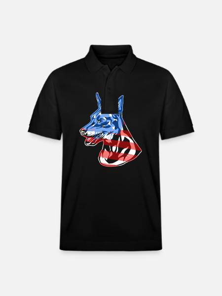 Miniature Pinscher Miniature Pinscher Flag - Stanley/Stella Unisex Organic Polo Shirt PREPSTER - black