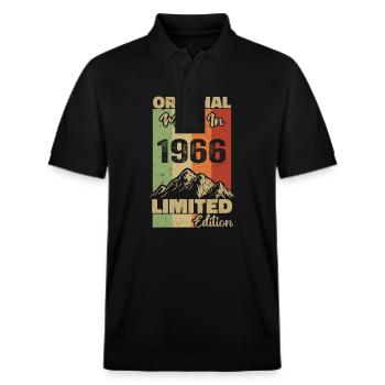 1966 Original - Made in 1966 - Limited Edition - Stanley/Stella Unisex Bio-Poloshirt PREPSTER - Schwarz - Vorne - Roxy (174cm) & Andy (188cm)