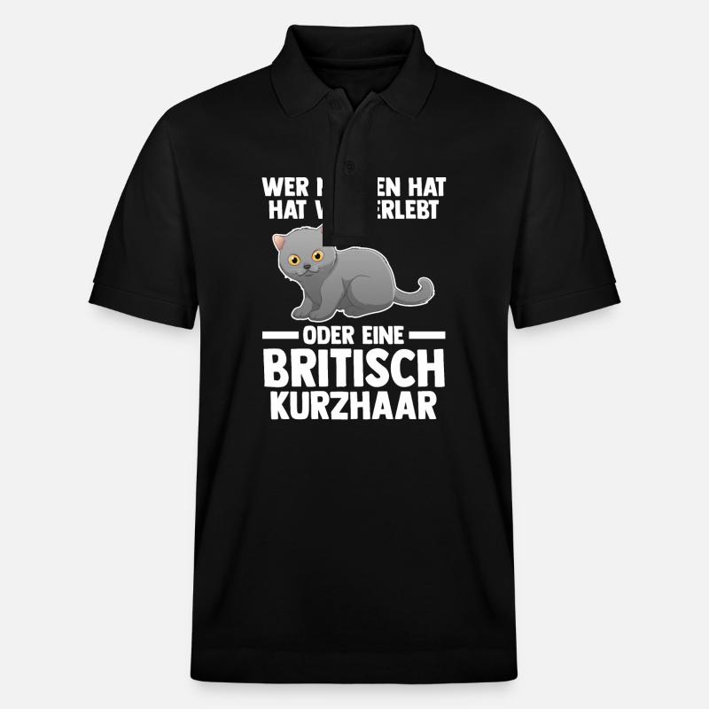 Britisch Kurzhaar Katze - Stanley/Stella Unisex Bio-Poloshirt PREPSTER - Schwarz