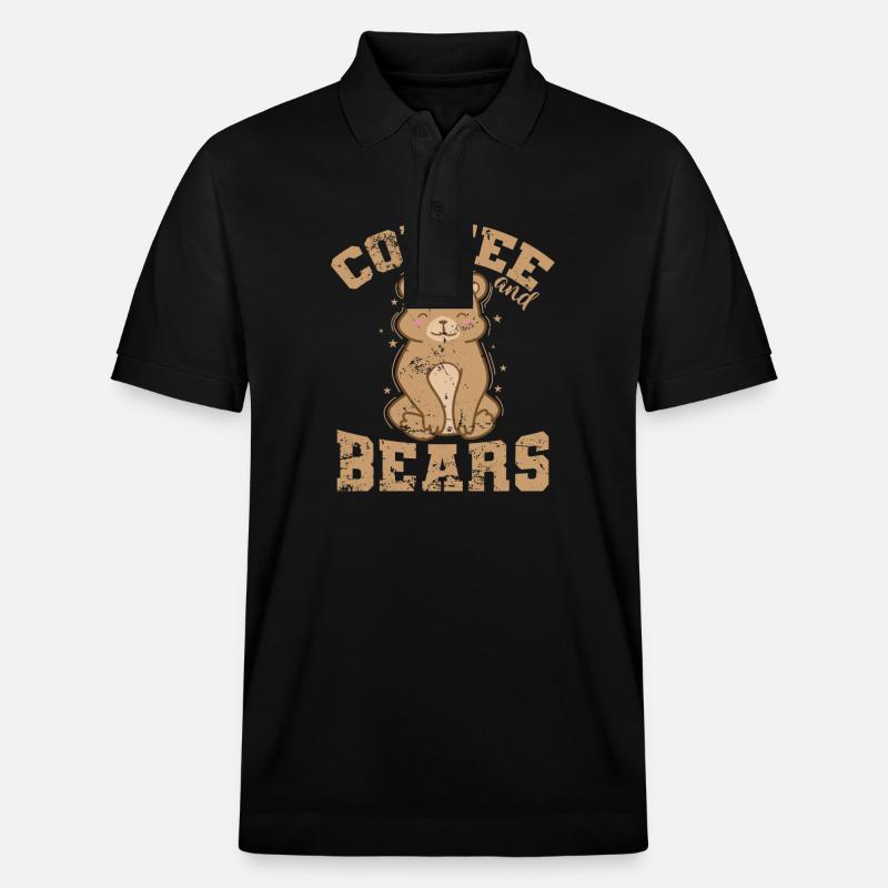 Coffee and Bears Wald Tier - Stanley/Stella Unisex Bio-Poloshirt PREPSTER - Schwarz