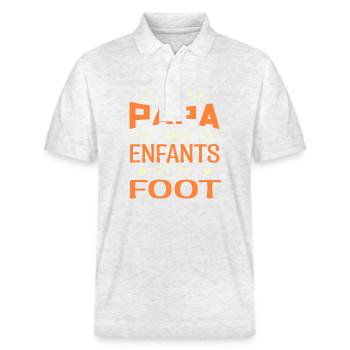 Je Suis Un Papa Cool J'aime Mes Enfants Et Le Foot - Polo PREPSTER bio Stanley/Stella Unisexe - blanc chiné - Devant - Roxy (174cm) & Andy (188cm)