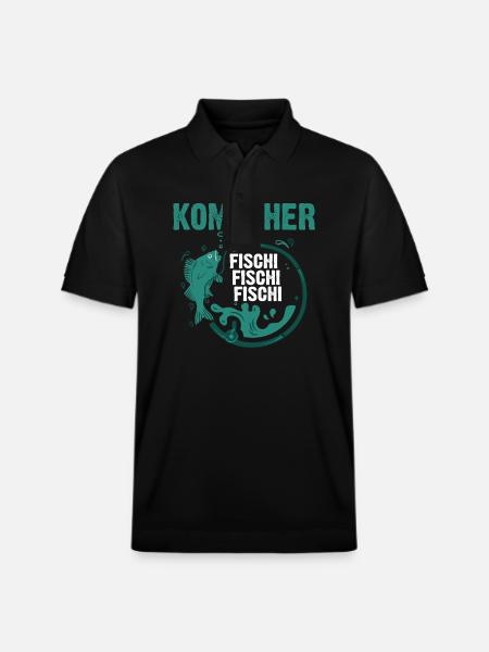 Angeln Fischer Fischen Angel Angler - Stanley/Stella Unisex Bio-Poloshirt PREPSTER - Schwarz
