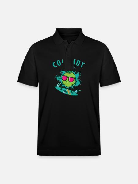 Coconut while surfing Coconut Please - Stanley/Stella Unisex Organic Polo Shirt PREPSTER - black