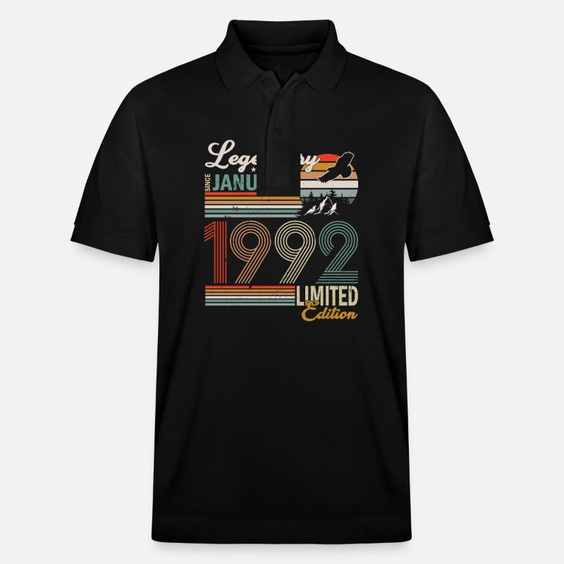 Januar 1992 - Stanley/Stella Unisex Bio-Poloshirt PREPSTER - Schwarz