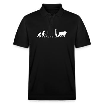 Siberian Cat Siberian Cat Evolution - Stanley/Stella Unisex Organic Polo Shirt PREPSTER - black - Front - Roxy (174cm) & Andy (188cm)