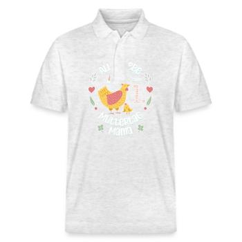 Niedliches Erster Muttertag Mamatag Geschenk Baby - Stanley/Stella Unisex Bio-Poloshirt PREPSTER - Weiß meliert - Vorne - Roxy (174cm) & Andy (188cm)