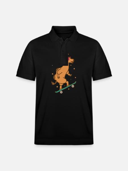Camel on the skateboard dromedary - Stanley/Stella Unisex Organic Polo Shirt PREPSTER - black